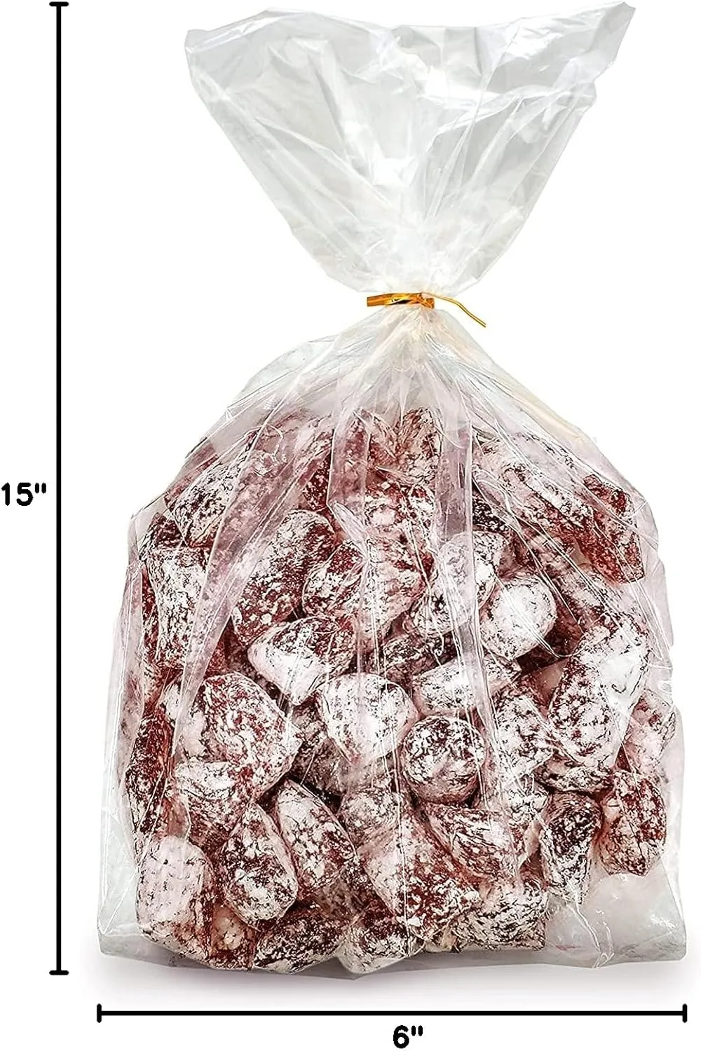 Gusseted Plastic Poly Bag - 6x3x15 & (100 Bags) 2Mil | Heat Sealable | Durable Open Top Clear Plastic Bags for Party Favor, Cookie, Candy, Small Gift Wrapping, Dessert