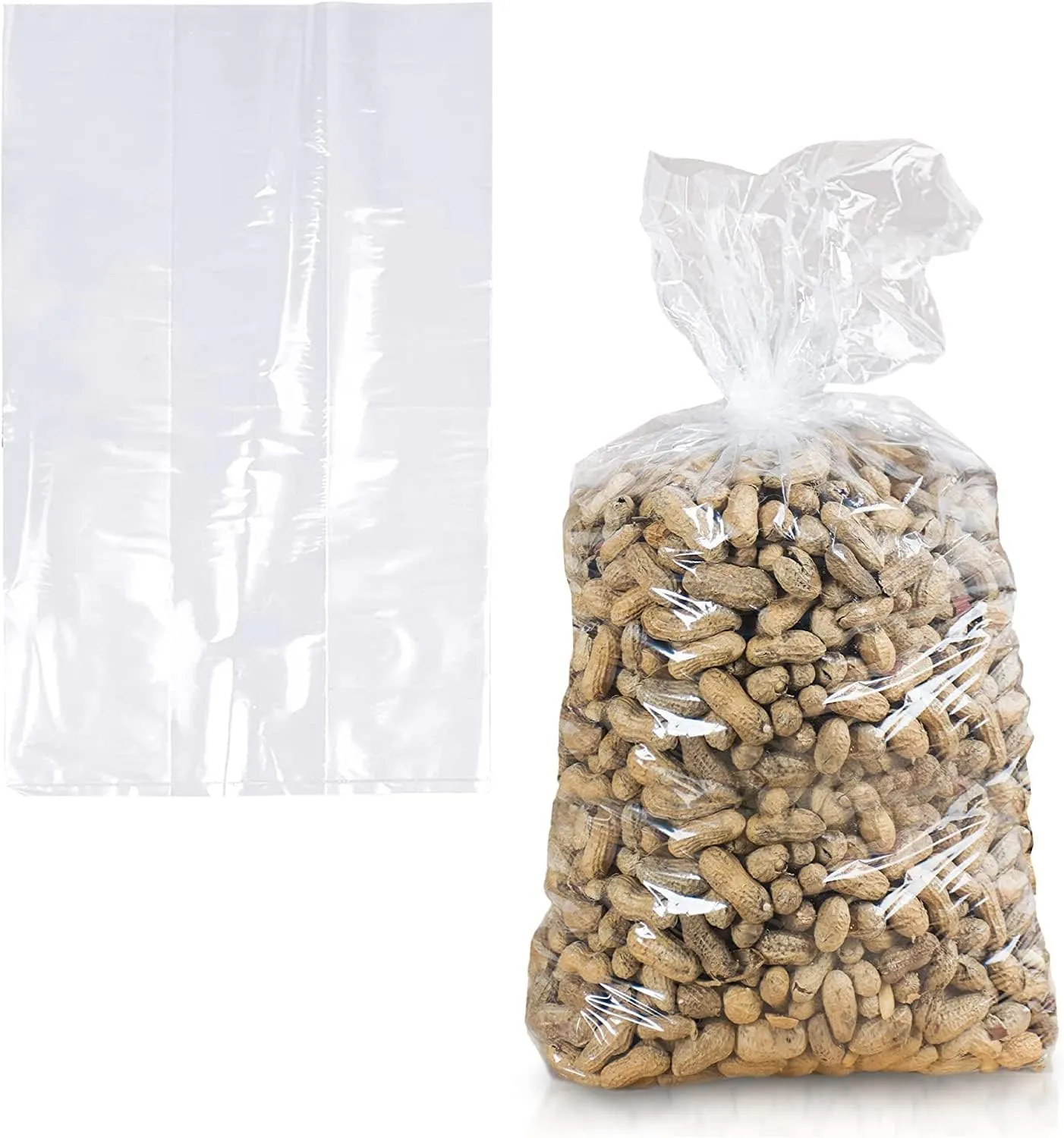 Gusseted Plastic Poly Bag - 6x3x15 & (100 Bags) 2Mil | Heat Sealable | Durable Open Top Clear Plastic Bags for Party Favor, Cookie, Candy, Small Gift Wrapping, Dessert