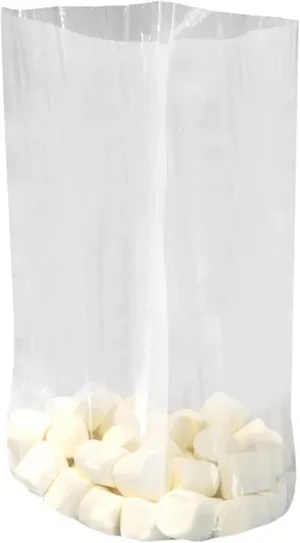 Gusseted Plastic Poly Bag - 6x3x15 & (100 Bags) 2Mil | Heat Sealable | Durable Open Top Clear Plastic Bags for Party Favor, Cookie, Candy, Small Gift Wrapping, Dessert