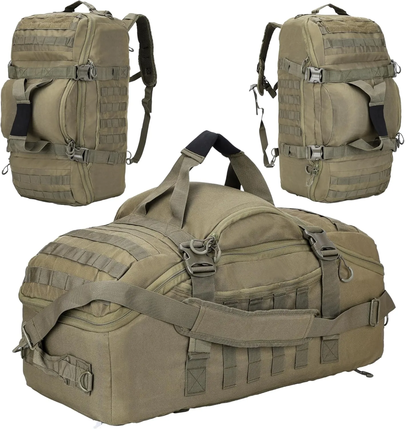 Gym Bag Duffle Bags Backpack Travel Duffle Bag with Weekend Overnight Bag for Outdoor Tactical Sports Travel Camping Hunting (Green, 80L)