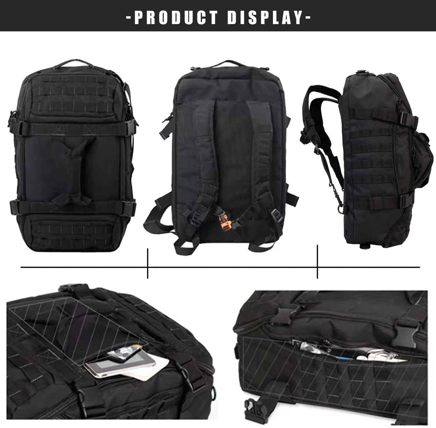 Gym Bag Duffle Bags Backpack - Travel Weekender Bag for Men Women Workout Bag for Military,Sports,Overnight,Basketball,Tactical,Football,Waterproof & Tear Resistant