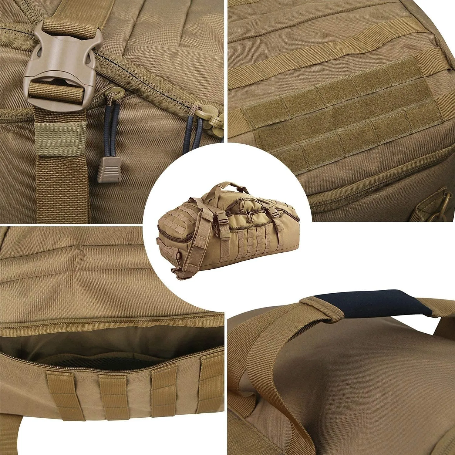 Gym Bag Duffle Bags Backpack - Travel Weekender Bag for Men Women Workout Bag for Military,Sports,Overnight,Basketball,Tactical,Football,Waterproof & Tear Resistant