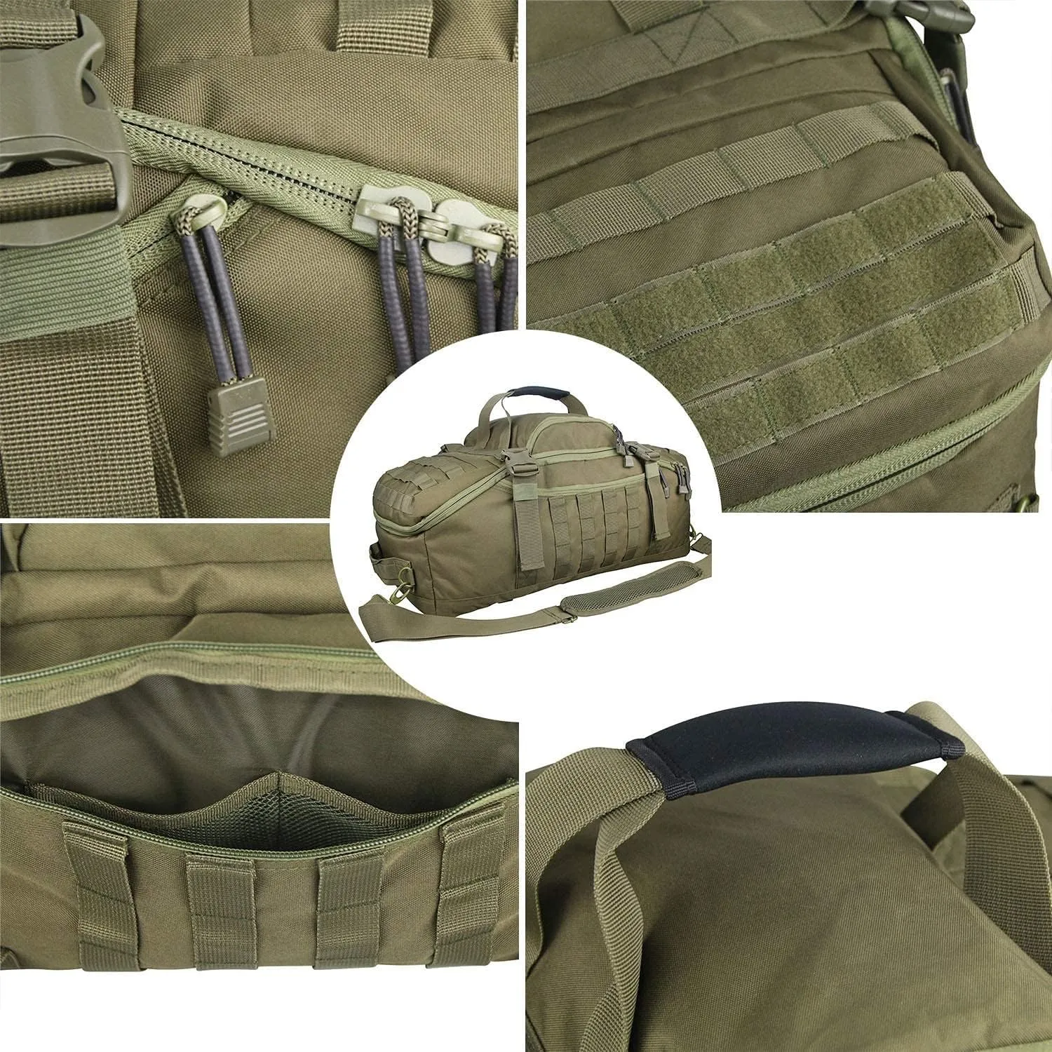Gym Bag Duffle Bags Backpack - Travel Weekender Bag for Men Women Workout Bag for Military,Sports,Overnight,Basketball,Tactical,Football,Waterproof & Tear Resistant