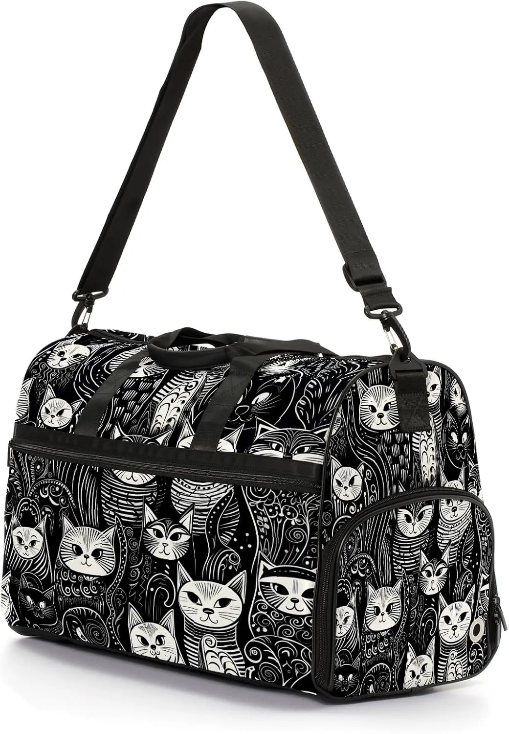 Gym Bag for Women, Carry on Weekender Overnight Bag, Travel Duffel Bags, Personal Item Travel Bag Tote Bag Workout Dance Bag, Cat - 17