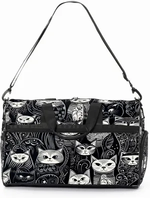 Gym Bag for Women, Carry on Weekender Overnight Bag, Travel Duffel Bags, Personal Item Travel Bag Tote Bag Workout Dance Bag, Cat - 17