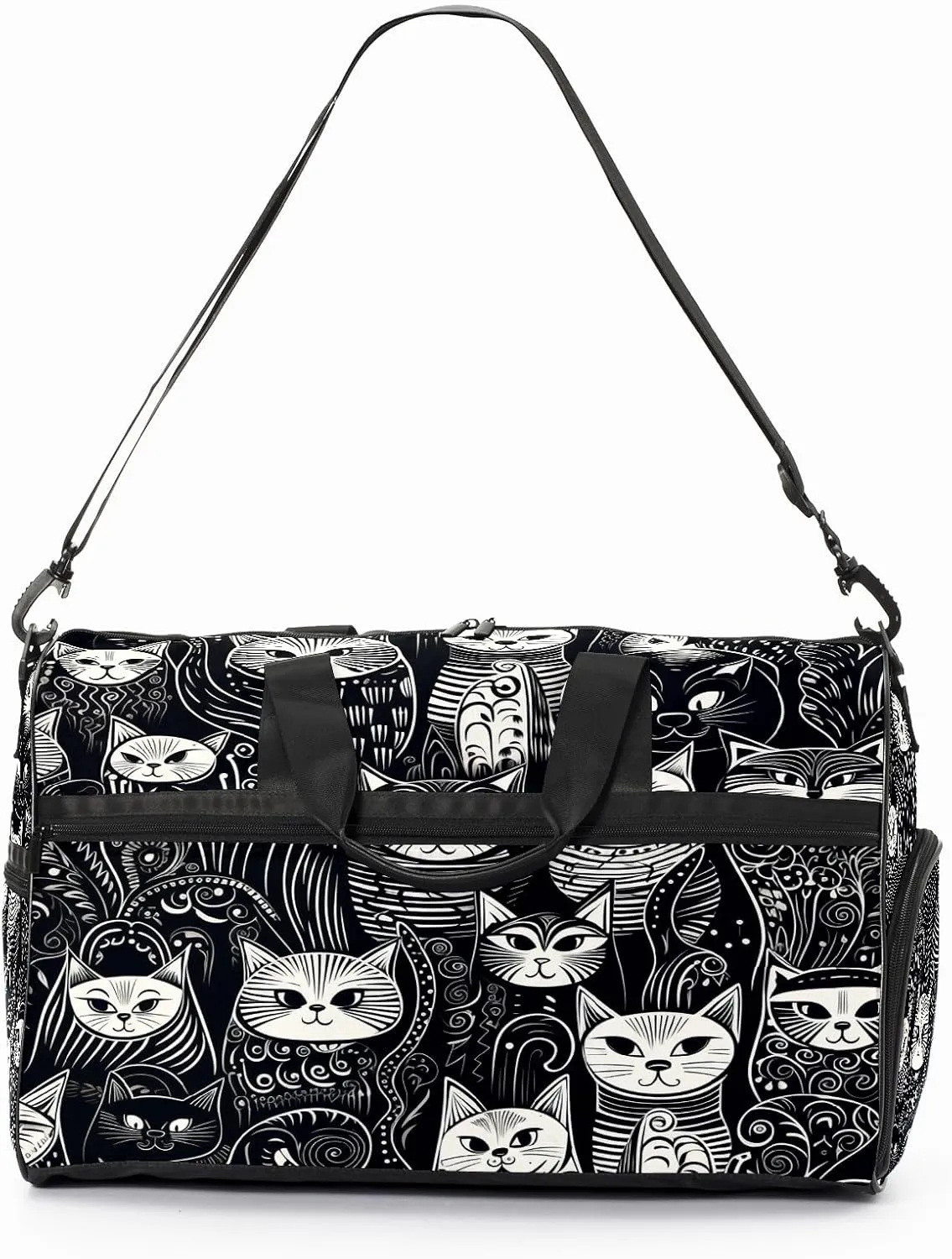 Gym Bag for Women, Carry on Weekender Overnight Bag, Travel Duffel Bags, Personal Item Travel Bag Tote Bag Workout Dance Bag, Cat - 17