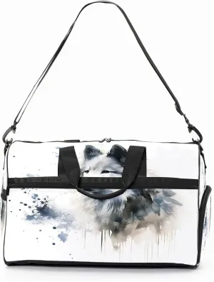 Gym Bag for Women, Carry on Weekender Overnight Bag, Travel Duffel Bags, Personal Item Travel Bag Tote Bag Workout Dance Bag, Chinese Painting Dog - 2