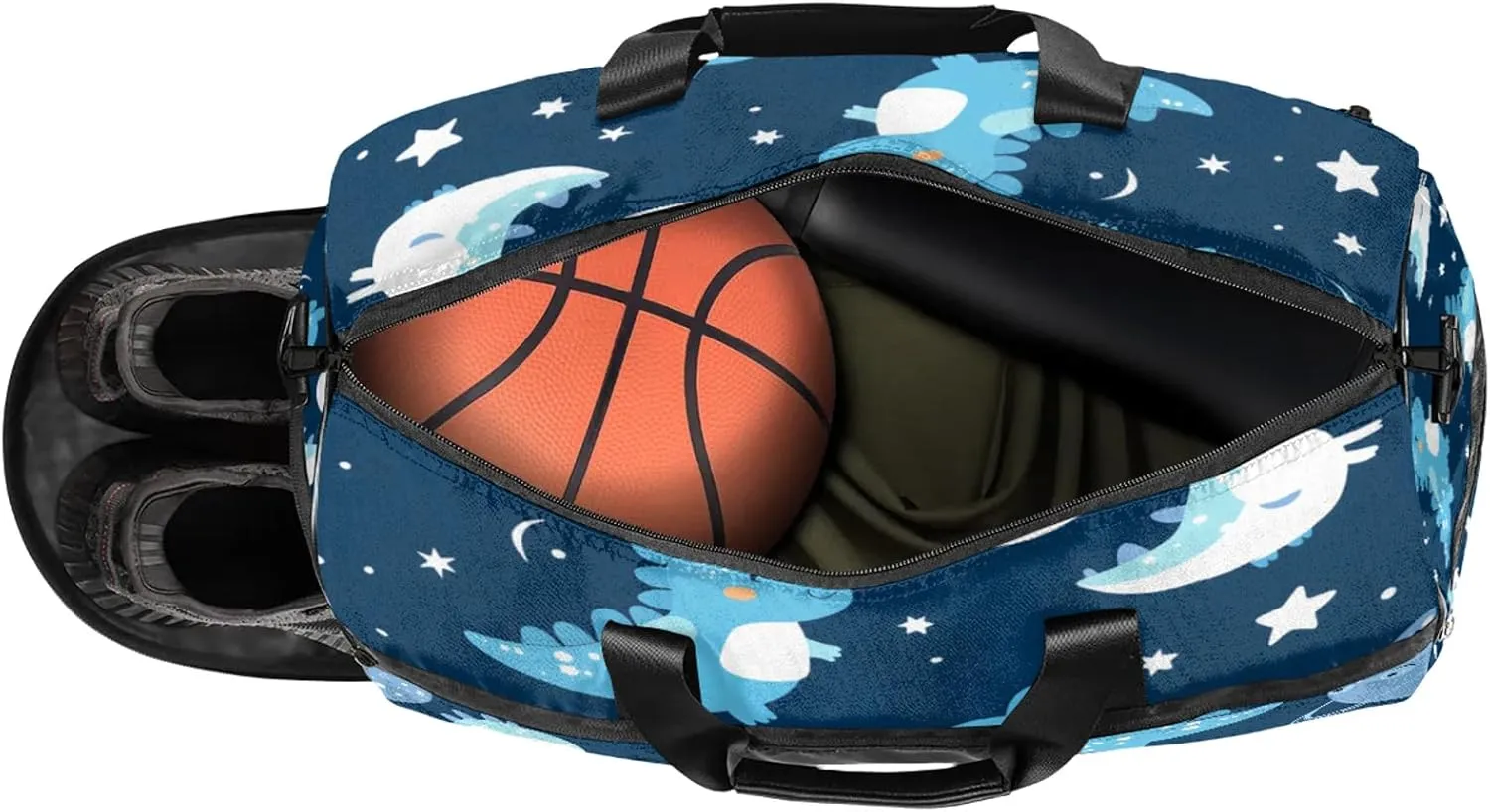 Gym Bag for Women Men Cute Cartoon Animal Dinosaur Travel Duffle Bag with Shoe Compartment Waterproof Sports Tote Bags Large Overnight Weekender Bags for Travel Swimming Gym Yoga Dance