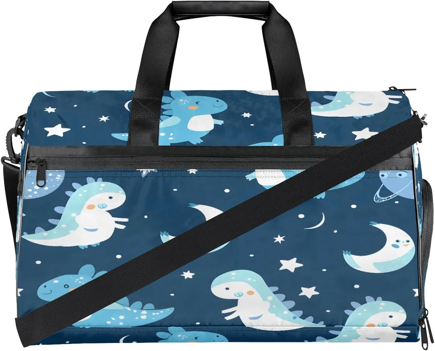 Gym Bag for Women Men Cute Cartoon Animal Dinosaur Travel Duffle Bag with Shoe Compartment Waterproof Sports Tote Bags Large Overnight Weekender Bags for Travel Swimming Gym Yoga Dance