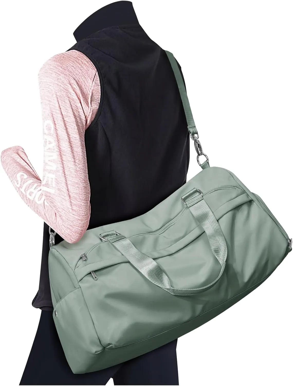 Gym Bag for Women Men, Sport Duffle Bag with Shoe Compartment, Waterproof Travel Shoulder Bag, Carry on Tote Bag for Workout, Yoga, Swimming
