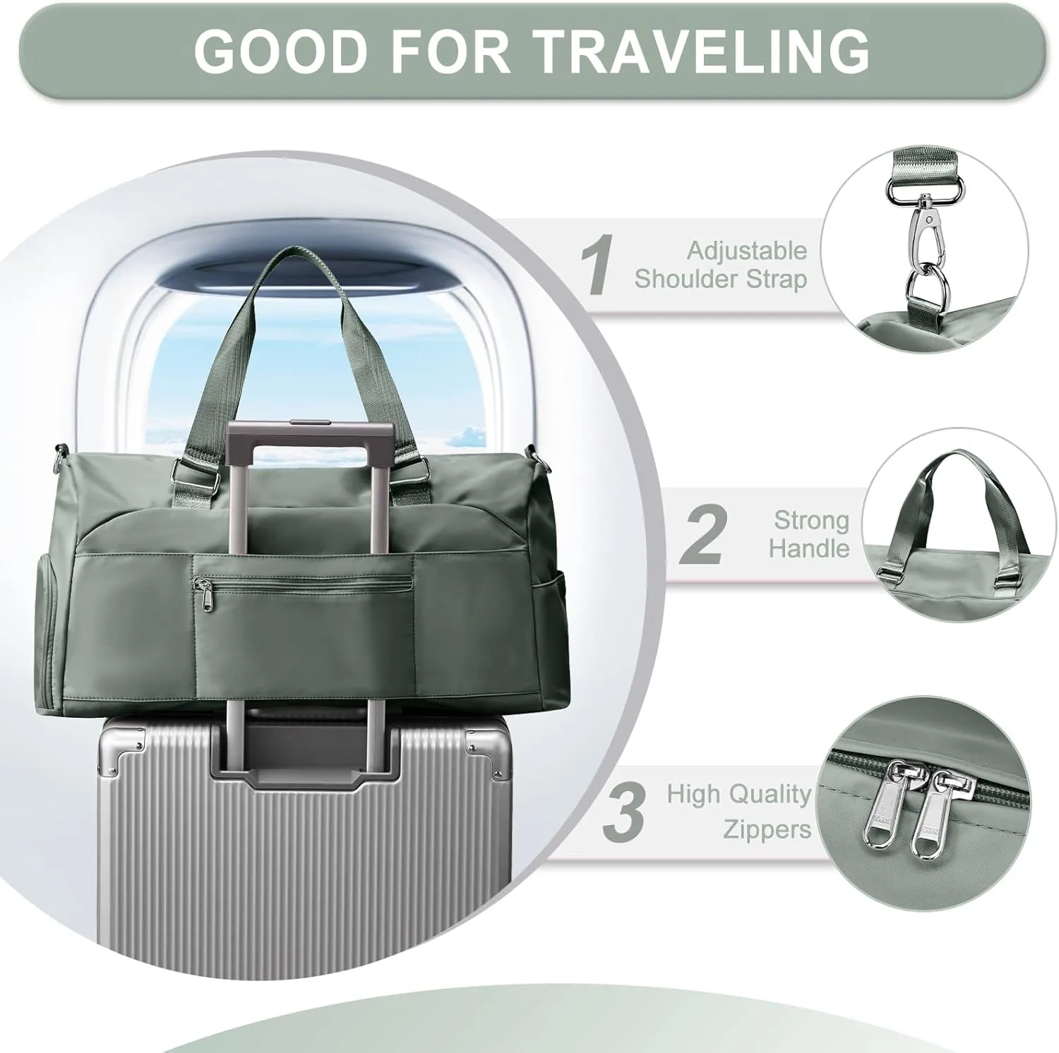 Gym Bag for Women Men, Sport Duffle Bag with Shoe Compartment, Waterproof Travel Shoulder Bag, Carry on Tote Bag for Workout, Yoga, Swimming