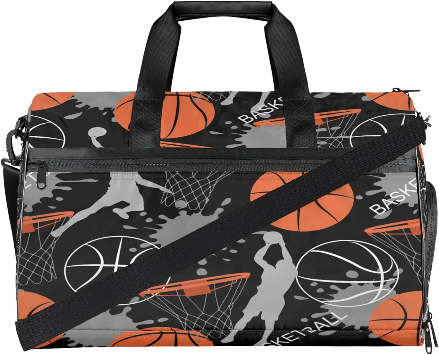 Gym Bag for Women Men Sports Basketball Abstract Man Travel Duffle Bag with Shoe Compartment Waterproof Sports Tote Bags Large Overnight Weekender Bags for Travel Swimming Gym Yoga Dance