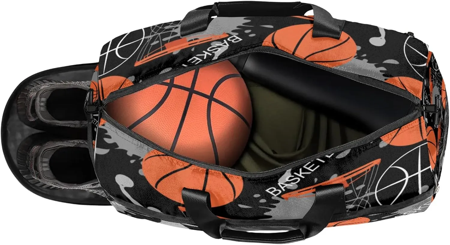 Gym Bag for Women Men Sports Basketball Abstract Man Travel Duffle Bag with Shoe Compartment Waterproof Sports Tote Bags Large Overnight Weekender Bags for Travel Swimming Gym Yoga Dance