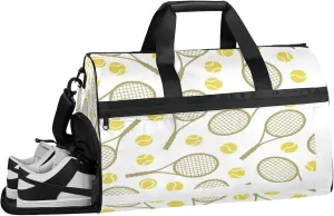 Gym Bag for Women Men Tennis Sports Tennis Racket Travel Duffle Bag with Shoe Compartment Waterproof Sports Tote Bags Large Overnight Weekender Bags for Travel Swimming Gym Yoga Dance