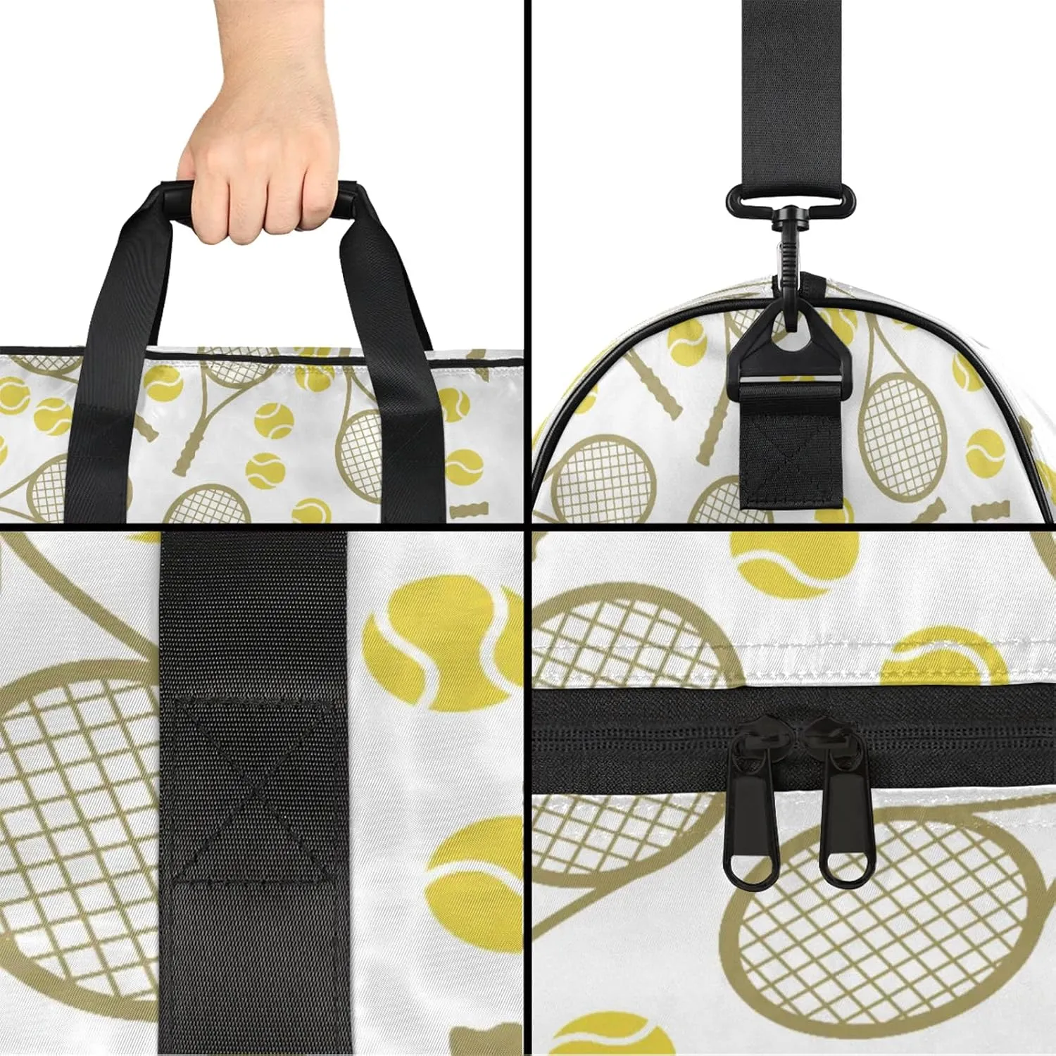 Gym Bag for Women Men Tennis Sports Tennis Racket Travel Duffle Bag with Shoe Compartment Waterproof Sports Tote Bags Large Overnight Weekender Bags for Travel Swimming Gym Yoga Dance