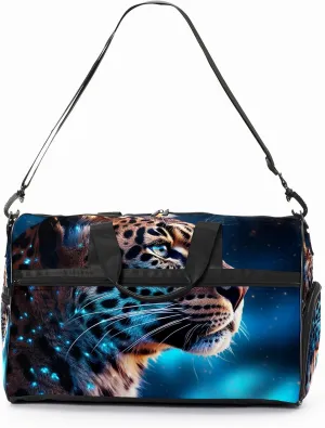 Gym Bag Women's Sports Yoga Bag - Fits up to 13.3" Laptop   Shoe Compartment, Overnight Weekender Bag Travel Bag, Dance Bag, Cheetah Under The Starry Sky - 1