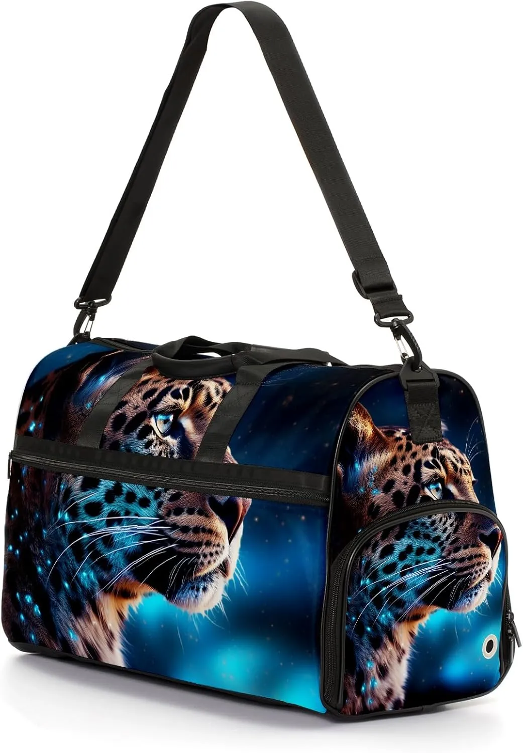 Gym Bag Women's Sports Yoga Bag - Fits up to 13.3" Laptop   Shoe Compartment, Overnight Weekender Bag Travel Bag, Dance Bag, Cheetah Under The Starry Sky - 1