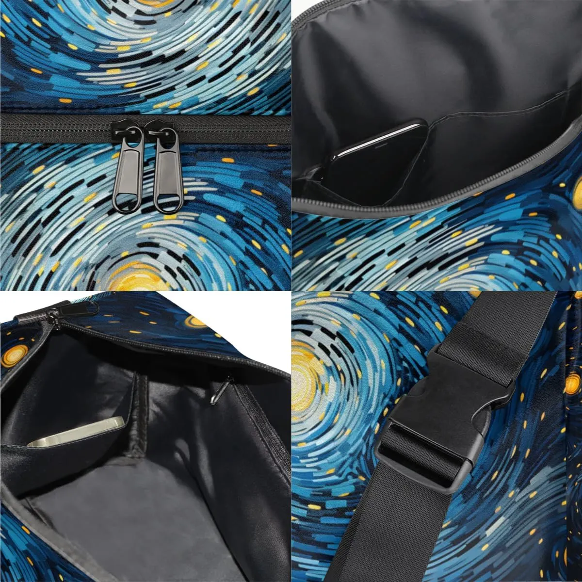 Gym Bags for Men 14.8 Inch Lightweight Carry On Bags for Airplanes Waterproof Duffle Bag for Travel, Abstract-Printing Exquisite