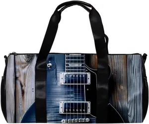 Gym Bags for Men,Travel Duffel Bags for Women,Vintage Guitar Wooden Board,Workout Bag