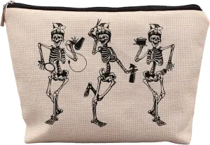 Hair Stylist Makeup Bag,Goth Makeup Bag Cosmetic Bag,Gifts For Hair Dresser Hairdresser Skull Lovers Women Girls