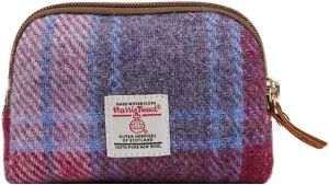 Harris Tweed Mini Travel Makeup Carrying Case Cosmetic Bag Portable Electronics Accessories Organizer Coin Purse （No.2162）