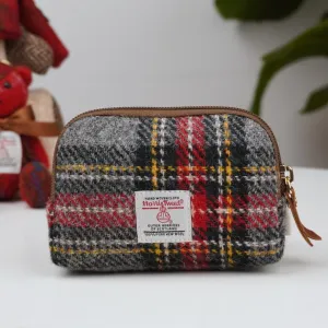 Harris Tweed Mini Travel Makeup Carrying Case Cosmetic Bag Portable Electronics Accessories Organizer Coin Purse (No.3835)
