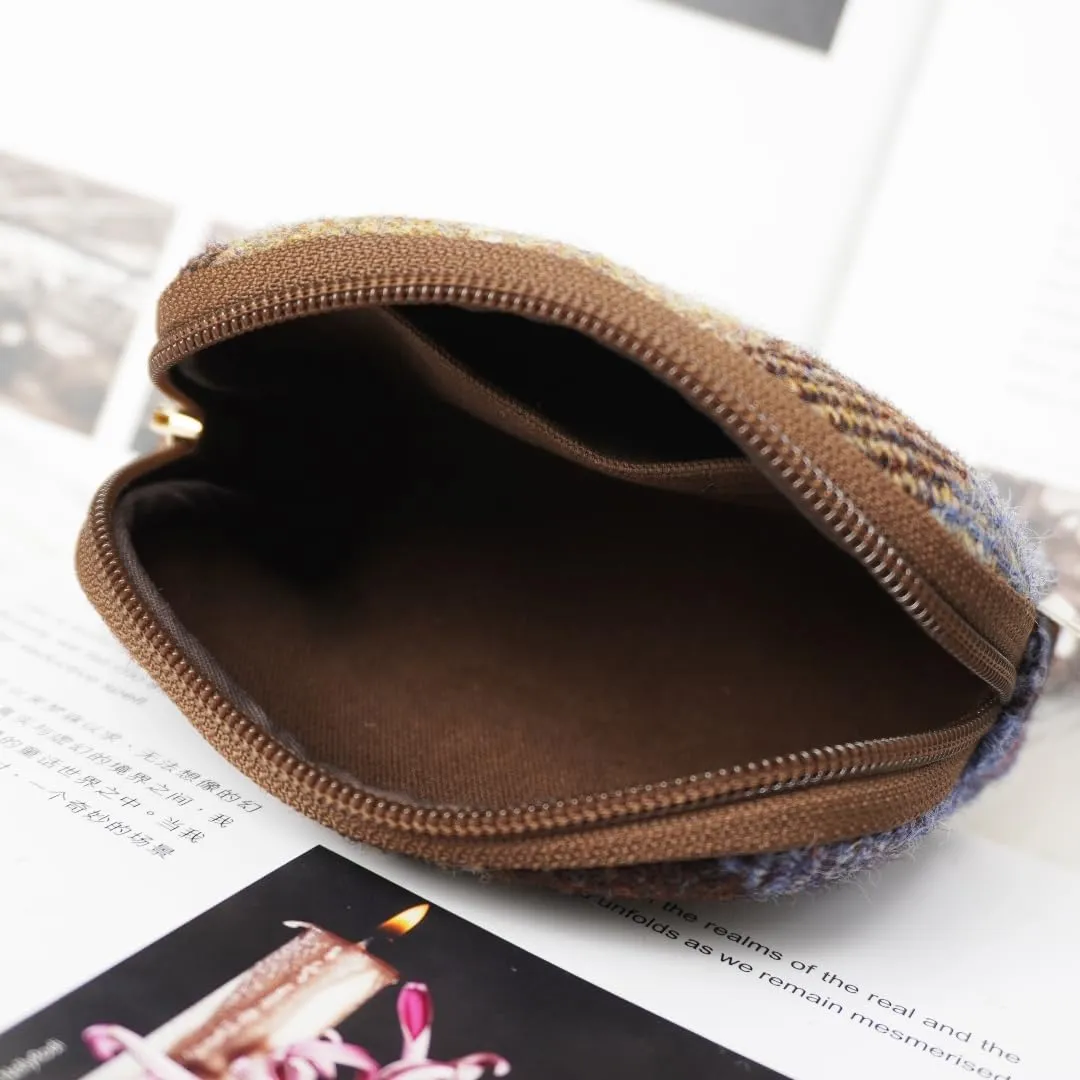 Harris Tweed Mini Travel Makeup Carrying Case Cosmetic Bag Portable Electronics Accessories Organizer Coin Purse (No.3835)