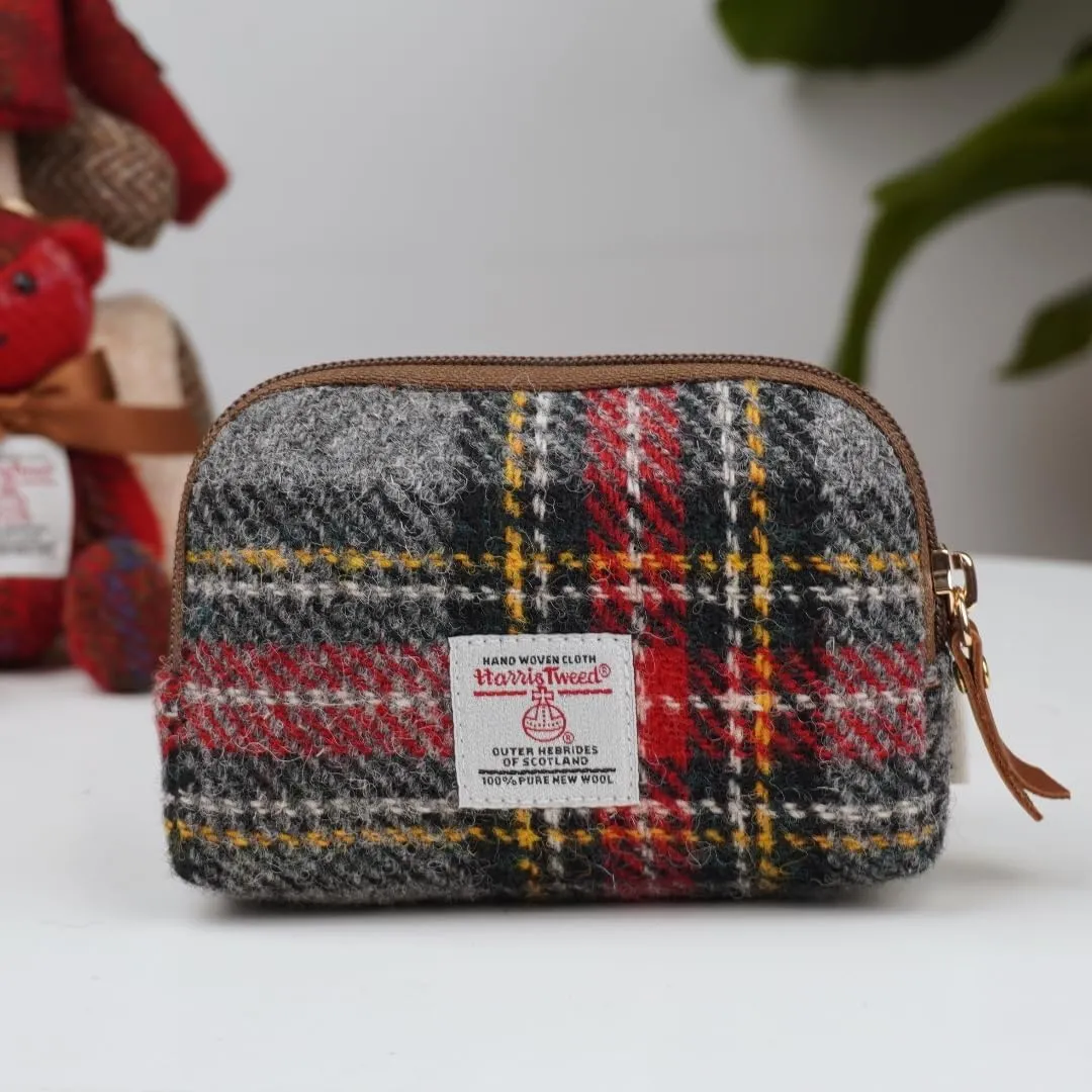 Harris Tweed Mini Travel Makeup Carrying Case Cosmetic Bag Portable Electronics Accessories Organizer Coin Purse (No.3835)
