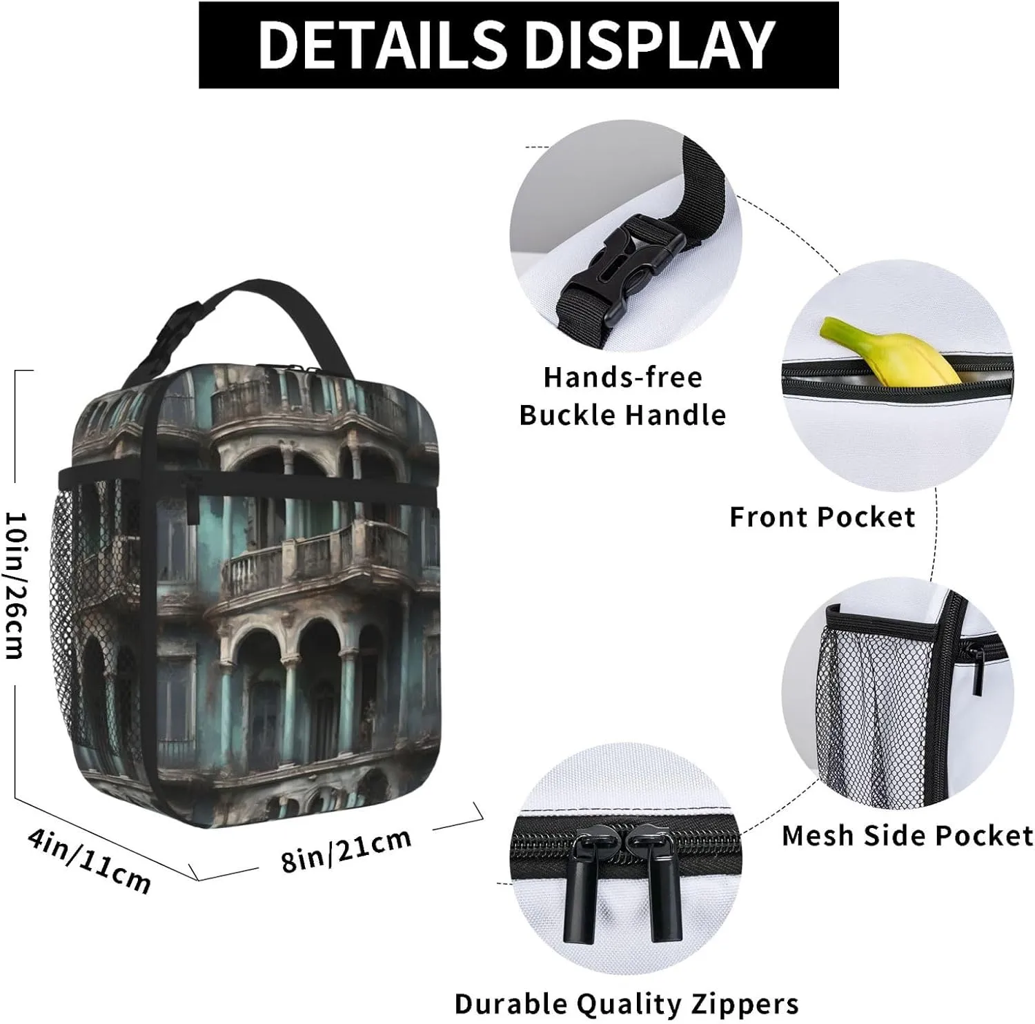Haunted Mansions Lunch Bag For Men Women Insulated Lunchbox Ideal For Work Gym Picnic Days