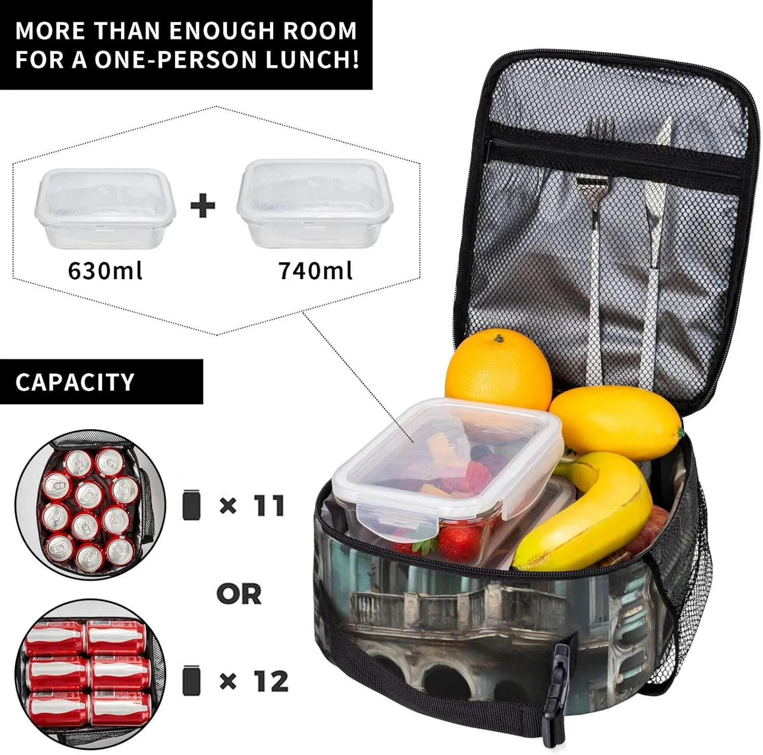 Haunted Mansions Lunch Bag For Men Women Insulated Lunchbox Ideal For Work Gym Picnic Days