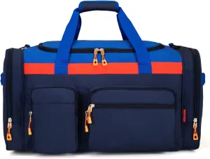 HawLander Large Kids Duffle Bag for Travel, Overnight, or Weekender, 20" inch (Dark Blue)