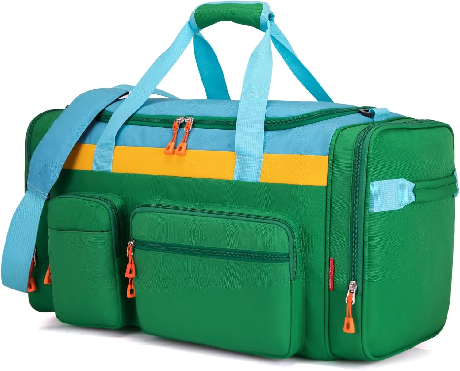 HawLander Large Kids Duffle Bag for Travel, Overnight, or Weekender, 20" inch (Green Yellow)