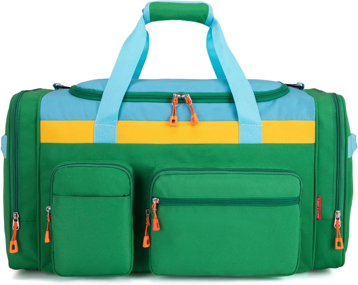 HawLander Large Kids Duffle Bag for Travel, Overnight, or Weekender, 20" inch (Green Yellow)