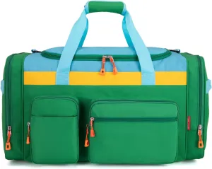 HawLander Large Kids Duffle Bag for Travel, Overnight, or Weekender, 20" inch (Green Yellow)