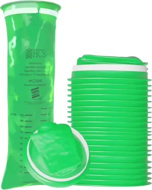 HCS Emesis Bags Disposable - Eco-Friendly, Premium, Hospital Grade, Adults & Kids - Vomit Bags Disposable for Car, Travel, Home Use - Throw Up, Barf, Puke - 24, Strong (40 fl oz)