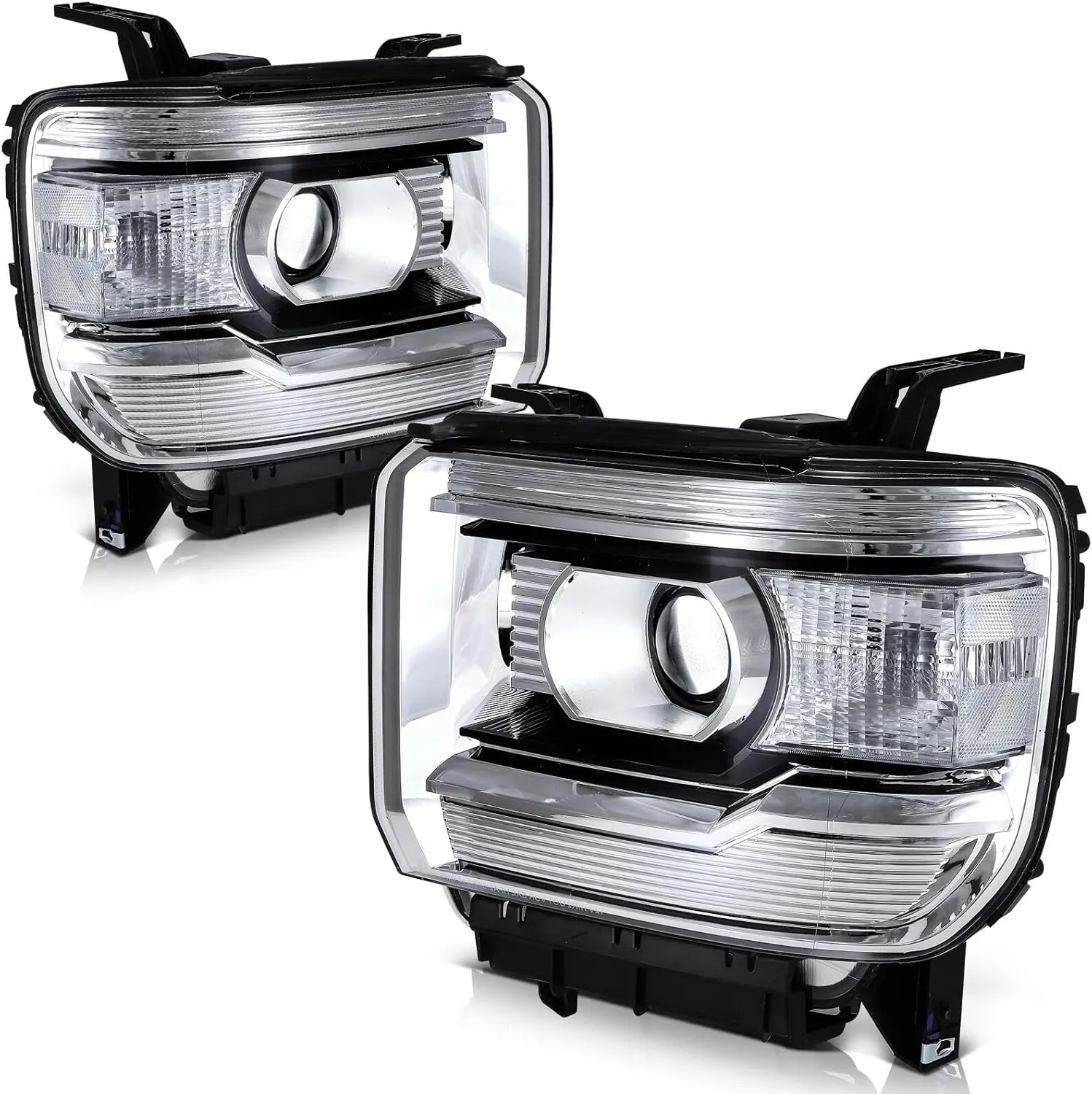 Headlight Assembly Fits For 2014-2015 for GMC Sierra 1500 2015-2019 for GMC Sierra 2500 HD 2015-2019 for GMC Sierra 3500 HD Headlamp Driver and Passenger Side