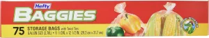 Hefty Baggies Food Storage Bags, Gallon Size, Twist Tie, 75 Count (Pack of 9), 675 Total