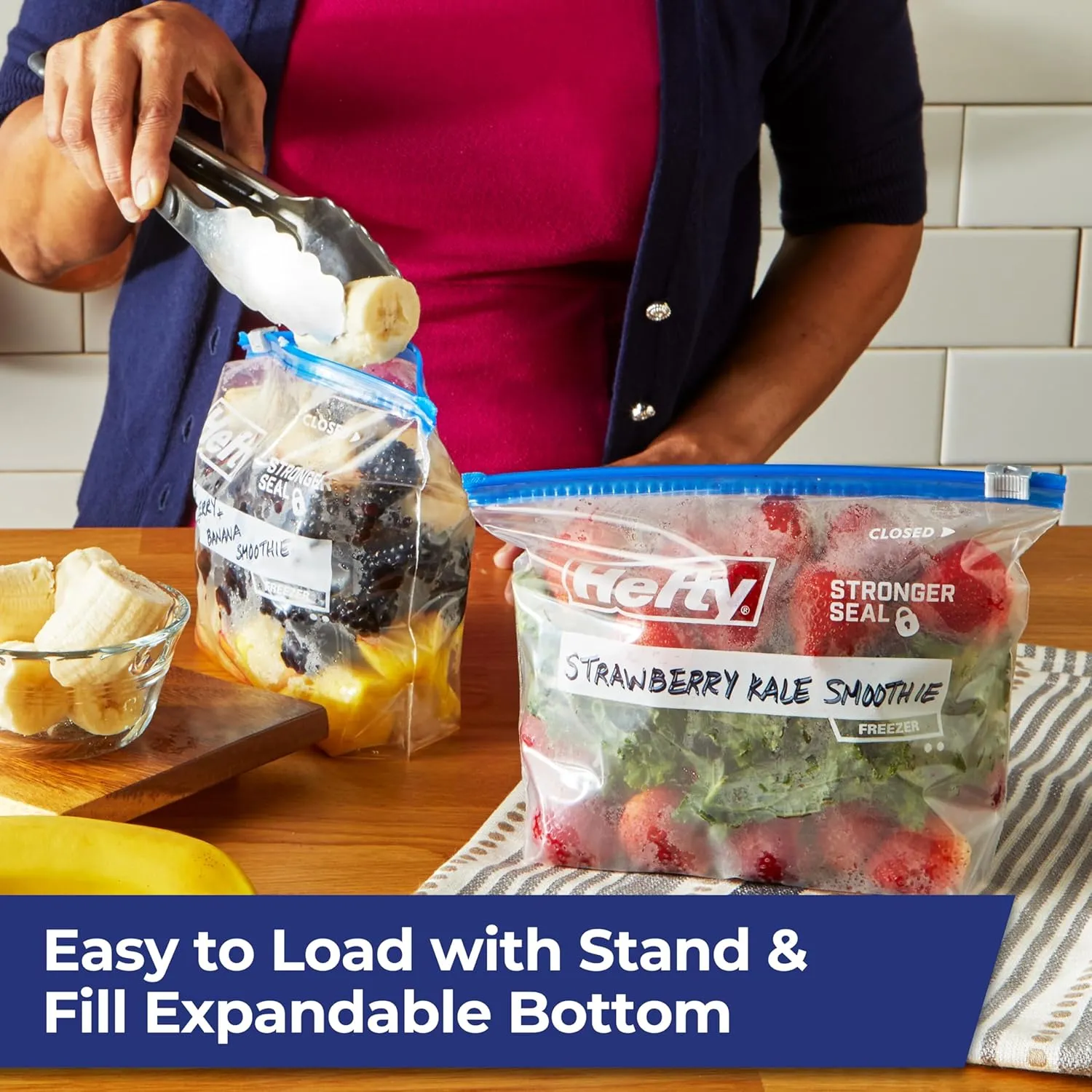 Hefty Slider Freezer Storage Bags, Quart Size, 74 Count (Pack of 2)