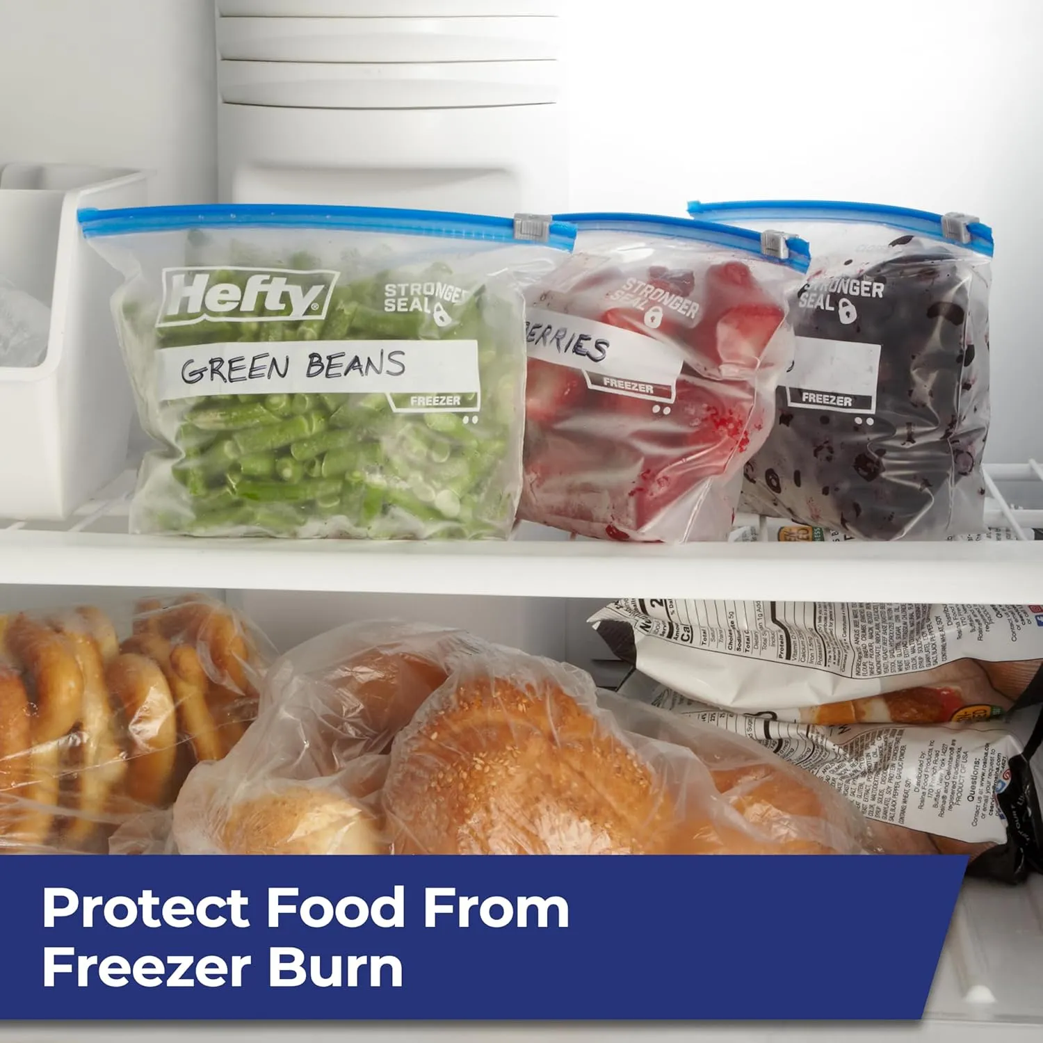 Hefty Slider Freezer Storage Bags, Quart Size, 74 Count (Pack of 2)