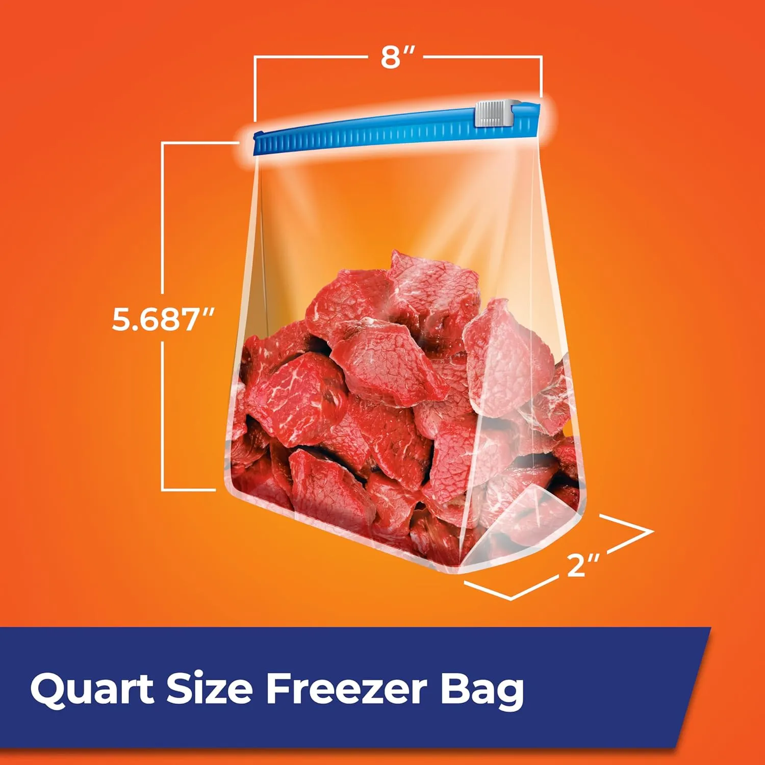 Hefty Slider Freezer Storage Bags, Quart Size, 74 Count (Pack of 2)