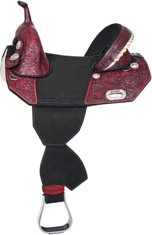 HILASON Western Horse Treeless Trail Barrel American Leather Saddle | Horse Saddle | Western Saddle | Treeless Saddle | Saddle for Horses | Horse Leather Saddle
