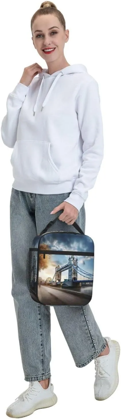 Historic Old Tower Bridge London Insulated Lunch Bag For Men Women Lunchbox Designed For Office Work Travel