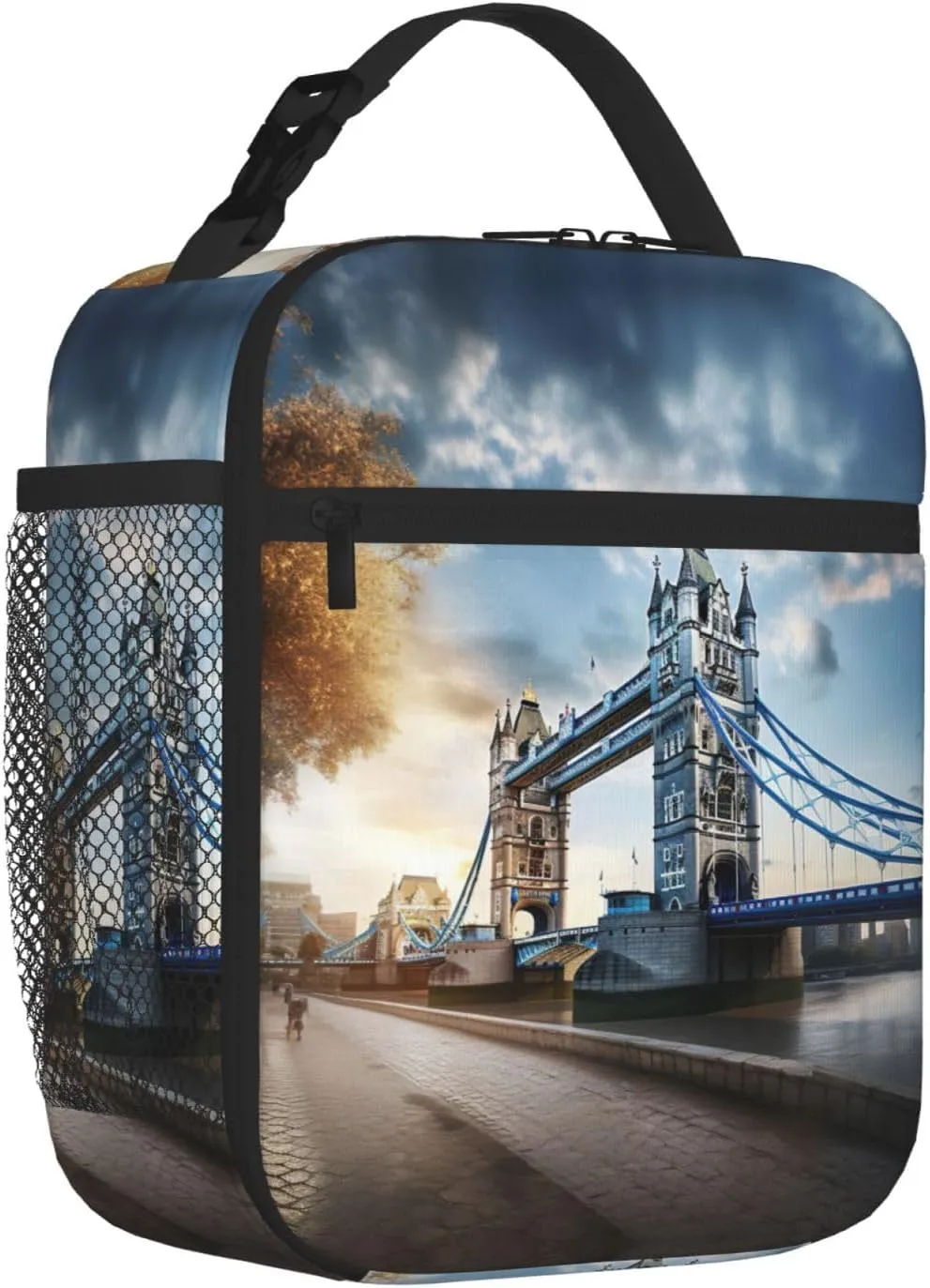 Historic Old Tower Bridge London Insulated Lunch Bag For Men Women Lunchbox Designed For Office Work Travel