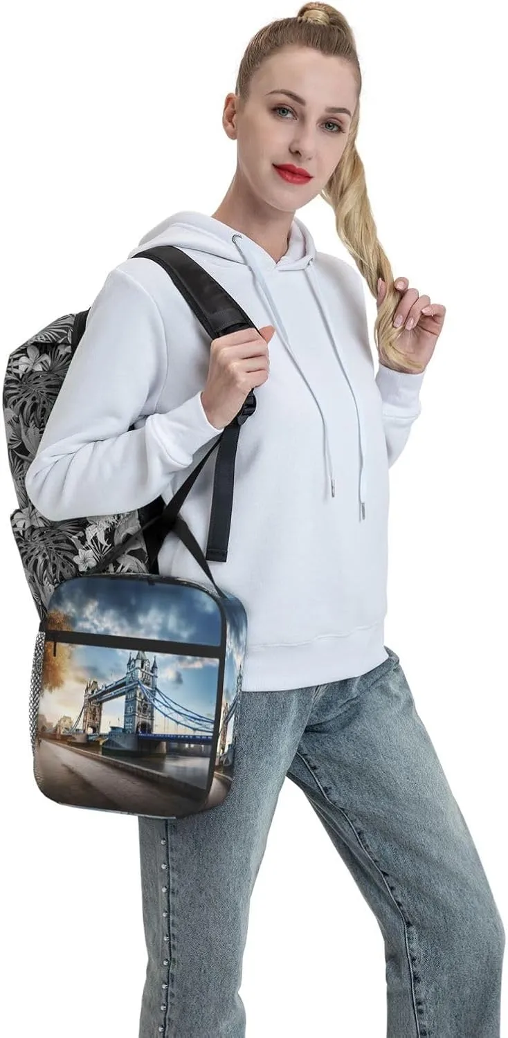Historic Old Tower Bridge London Insulated Lunch Bag For Men Women Lunchbox Designed For Office Work Travel