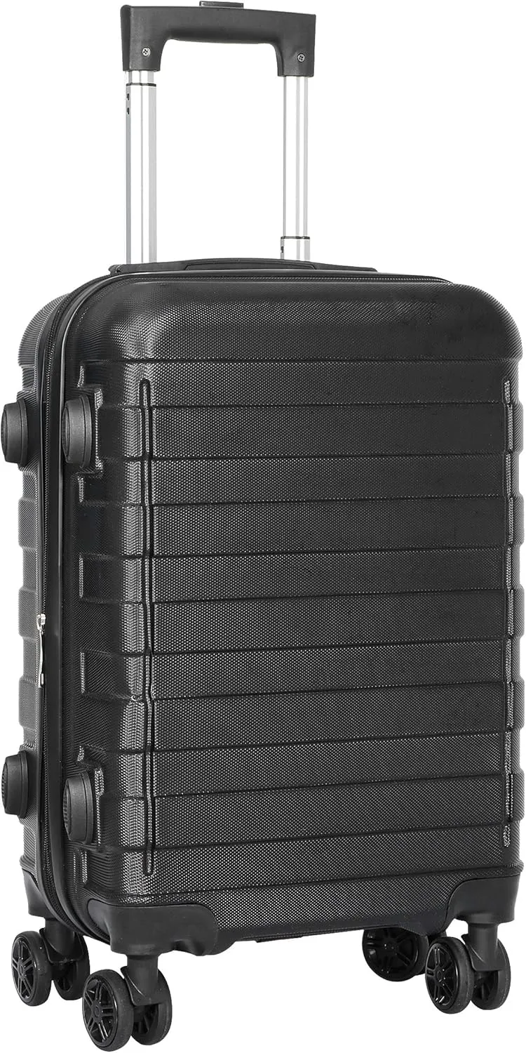 HomGarden 21 Inch Hardside Expandable Carry on Luggage, Travel Suitcases with Wheels and Lock (Black)