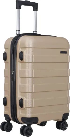 HomGarden 21 Inch Hardside Expandable Carry on Luggage, Travel Suitcases with Wheels and Lock (Champagne)
