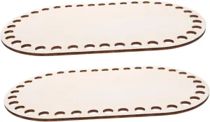 HOMSFOU Crochet Basket Bottoms 2 Pack Wooden Knitting Bases for DIY Bag Weaving