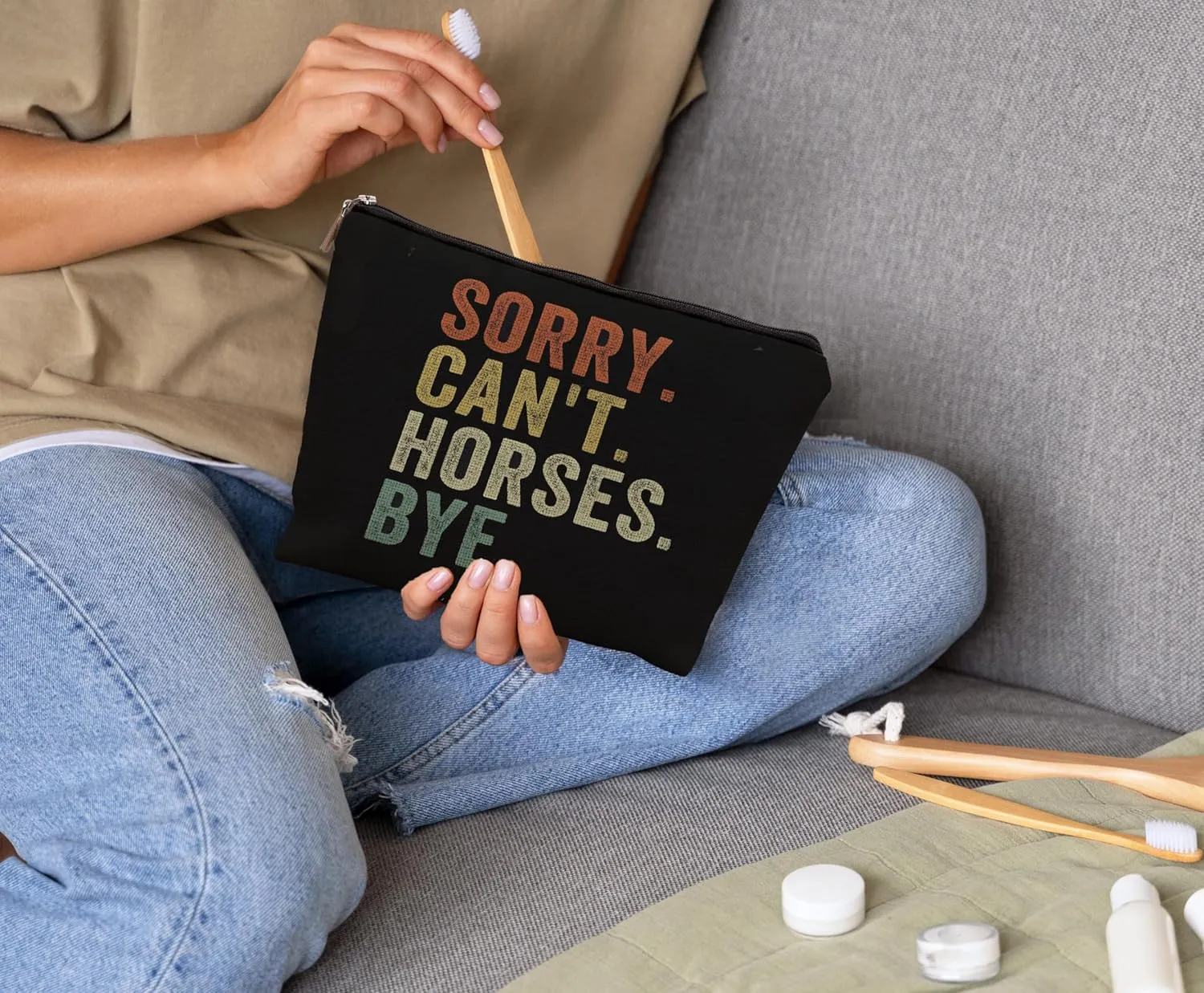Horse Lover Cowgirl Rodeo Makeup Bag - Funny Gifts For Horse Lovers