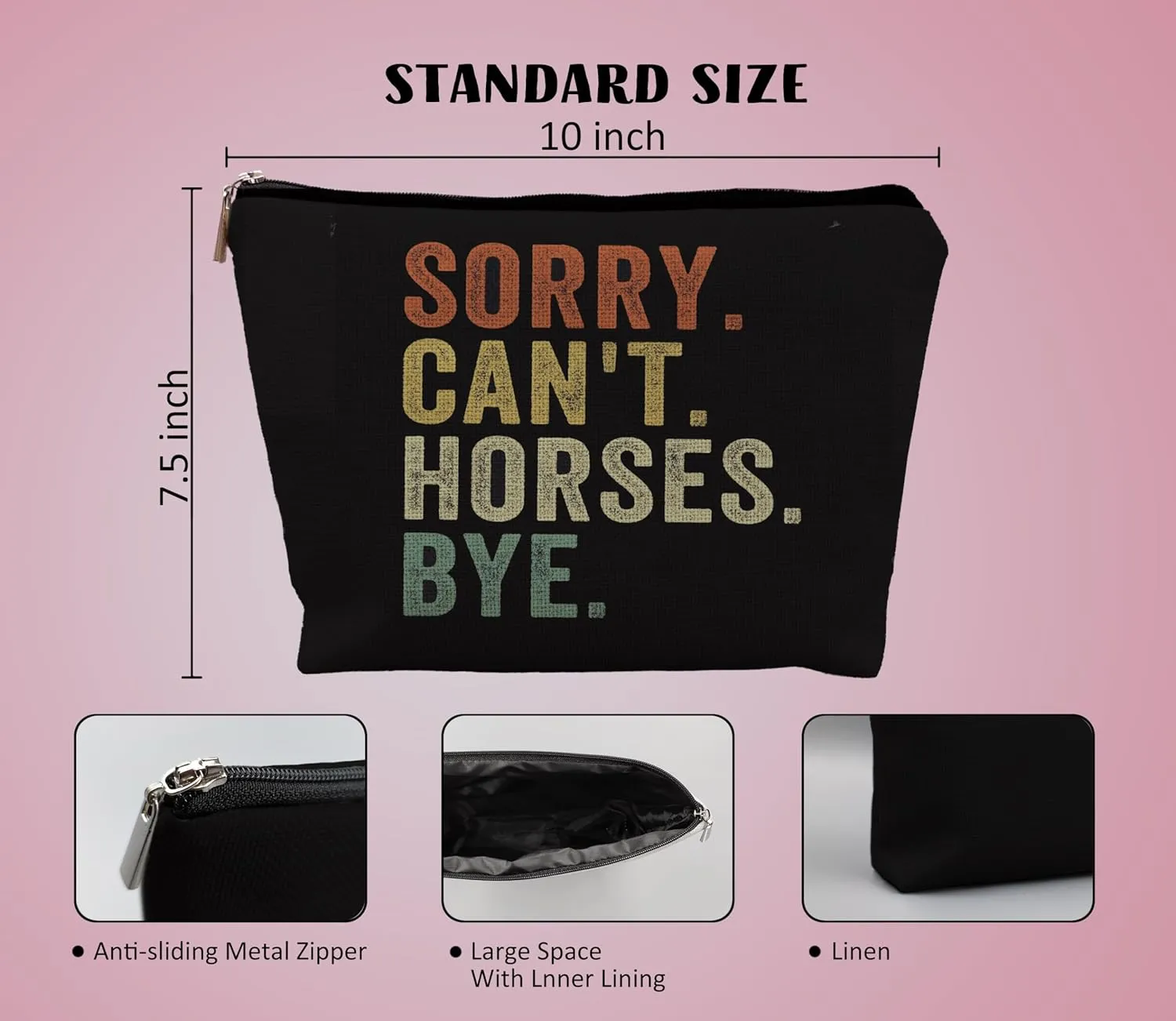 Horse Lover Cowgirl Rodeo Makeup Bag - Funny Gifts For Horse Lovers
