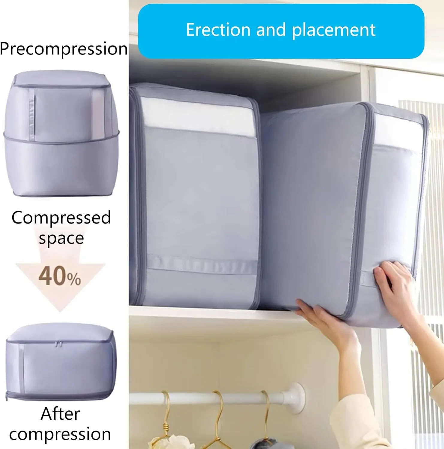 HUANGANG Large Comforter Storage Bag Functional Quilt Storage Bag With Carry Handles Space Saving Quilt Containers